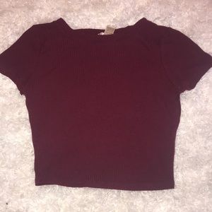 Maroon Crop Top